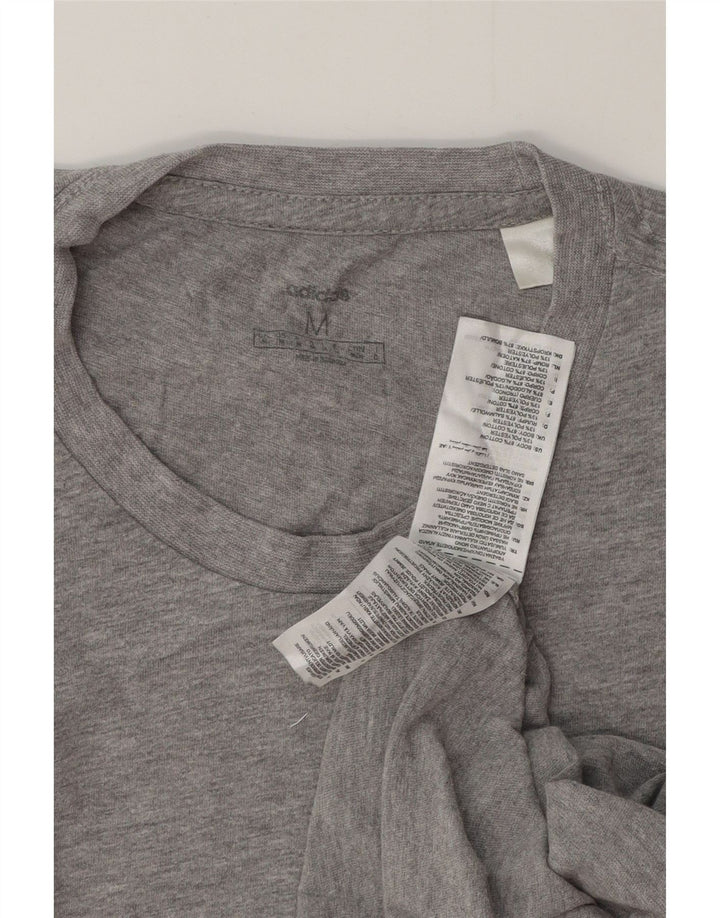 ADIDAS Мужская футболка из хлопка среднего серого цвета с крапинками