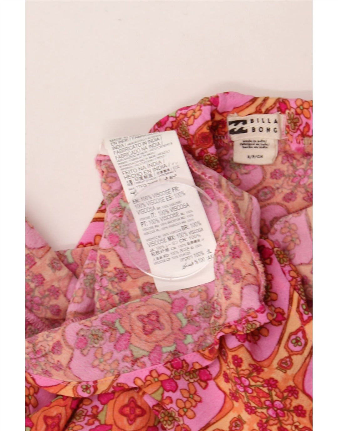 BILLABONG Женская прямая юбка маленькая W27 Розовая вискоза с цветочным принтом