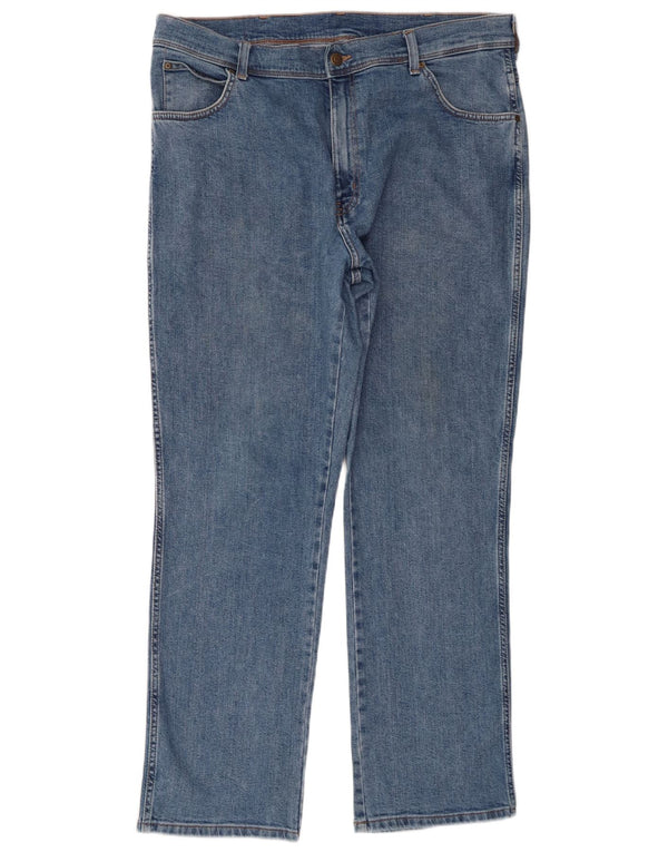 Мужские прямые джинсы Wrangler стандартного кроя W38 L30, синие, хлопок