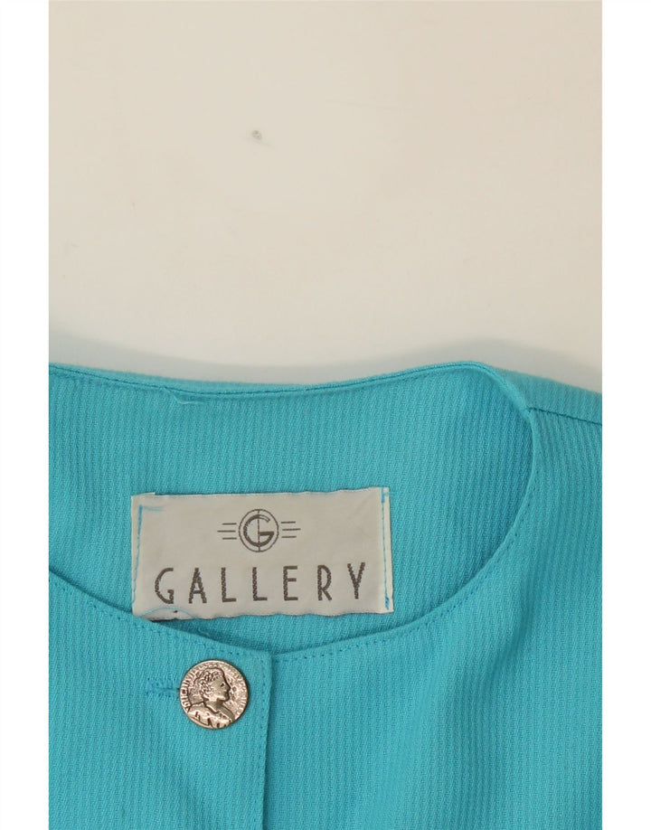 GALLERY Womens 5 Button 2 Piece Skirt Set UK 12 Medium W28 Blue Polyester Vintage Gallery and Second-Hand Gallery from Messina Hembry 