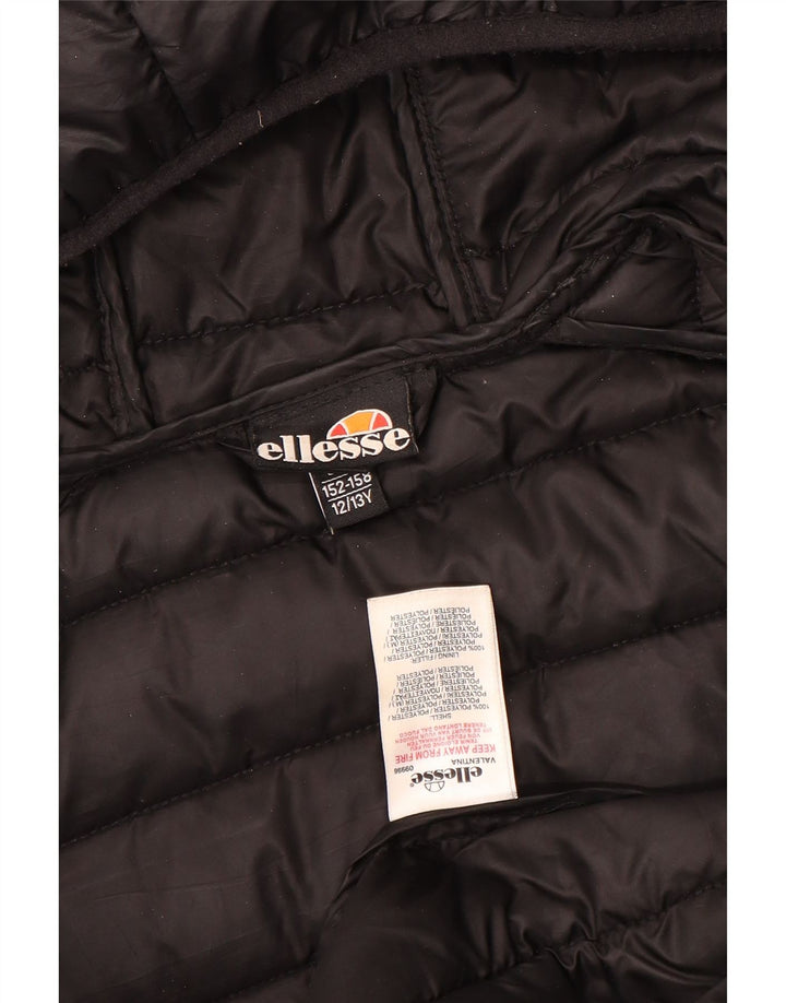 Утепленная куртка Ellesse для мальчиков с капюшоном 12-13 лет, черный полиэстер