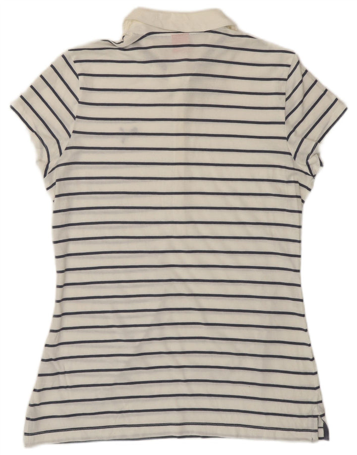 Женская рубашка поло PUMA UK 12, средняя, белая в полоску