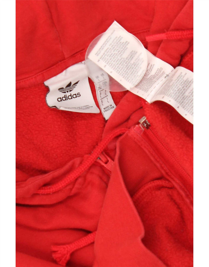 Adidas Мужской свитер с капюшоном на молнии, большой красный хлопок