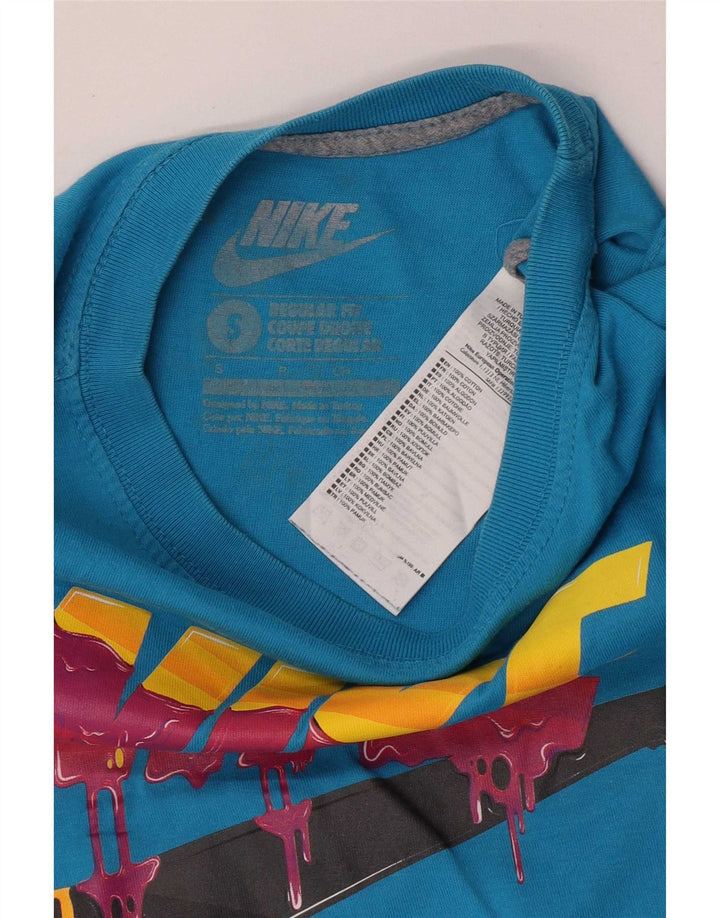 Мужская футболка обычного кроя Nike с графическим рисунком, маленький синий хлопковый топ