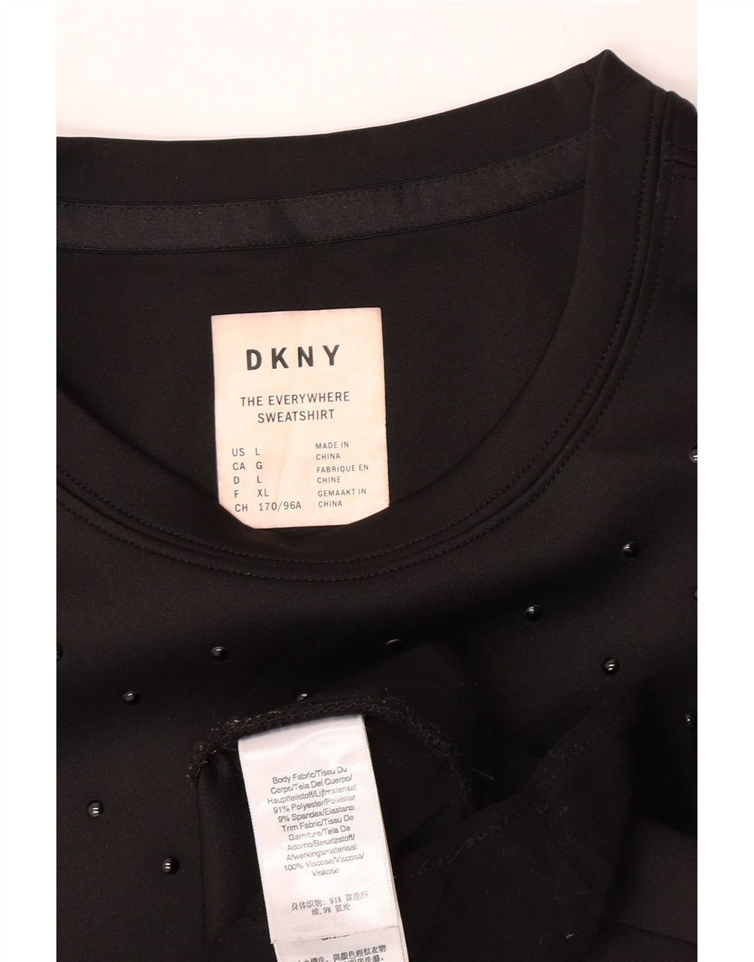 Женский свитер-свитшот Dkny UK 16, большой черный полиэстер