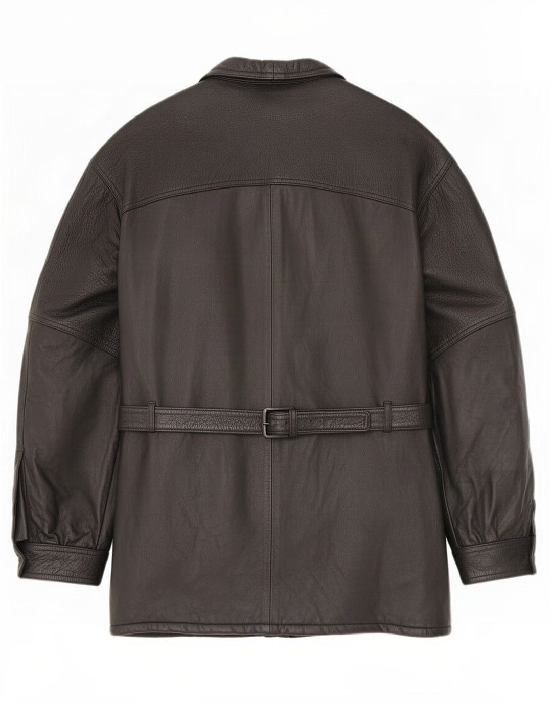 Винтажное мужское кожаное пальто IT 54 2XL Черное