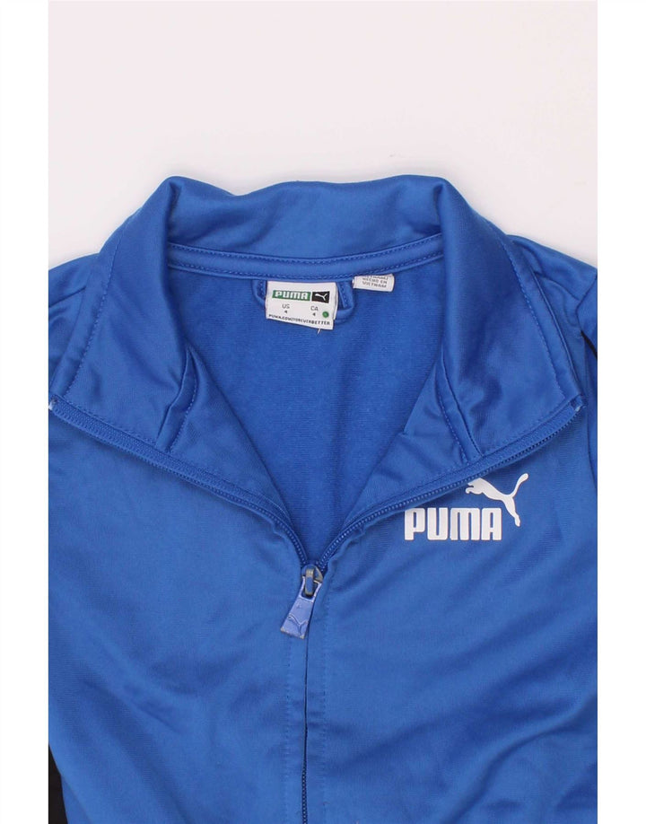 Спортивный костюм Puma для мальчиков, верхняя куртка 3–4 лет, синий полиэстер с цветными блоками
