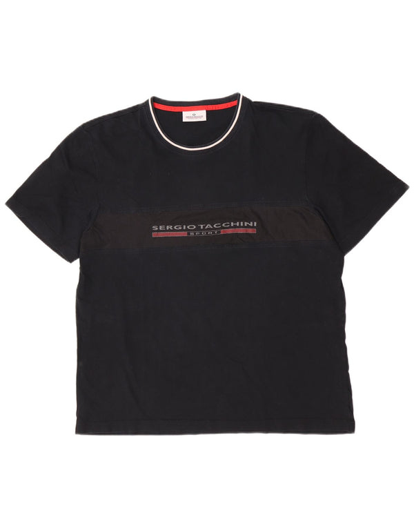 Мужская футболка с рисунком Sergio Tacchini 2XL, черная