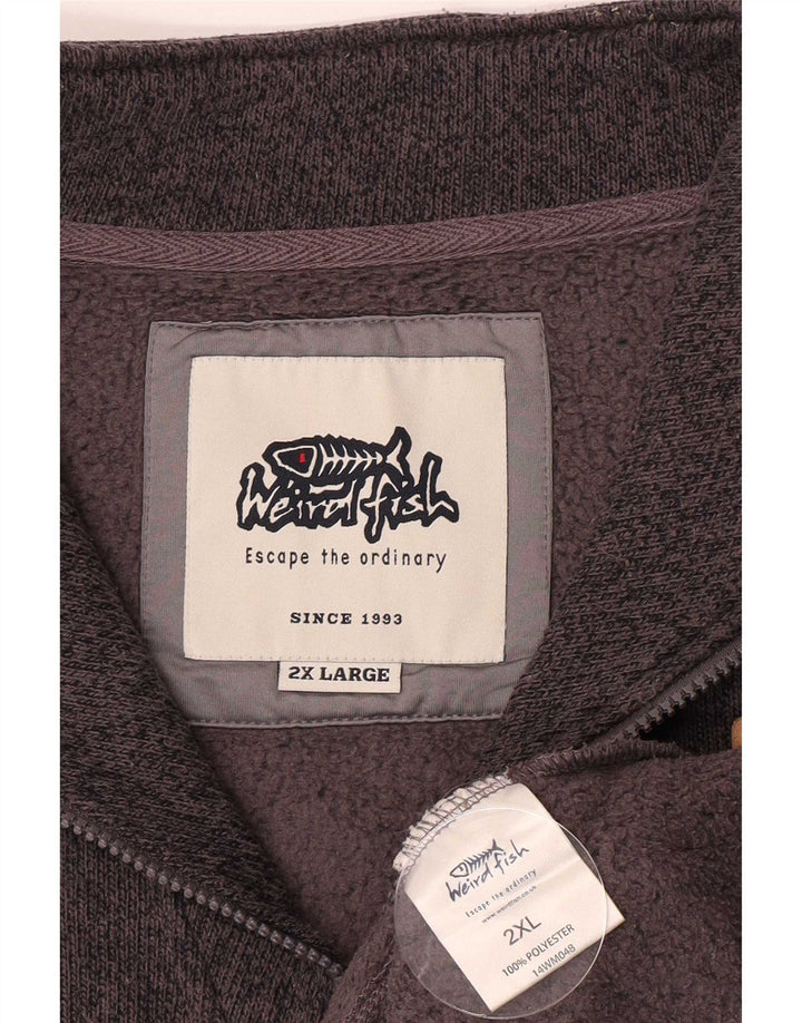 Мужской джемпер с воротником на молнии Weird Fish 2XL, серый полиэстер