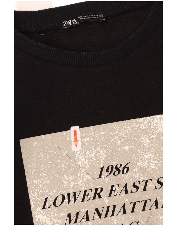 Женский свитер с рисунком Zara UK 14, средний черный