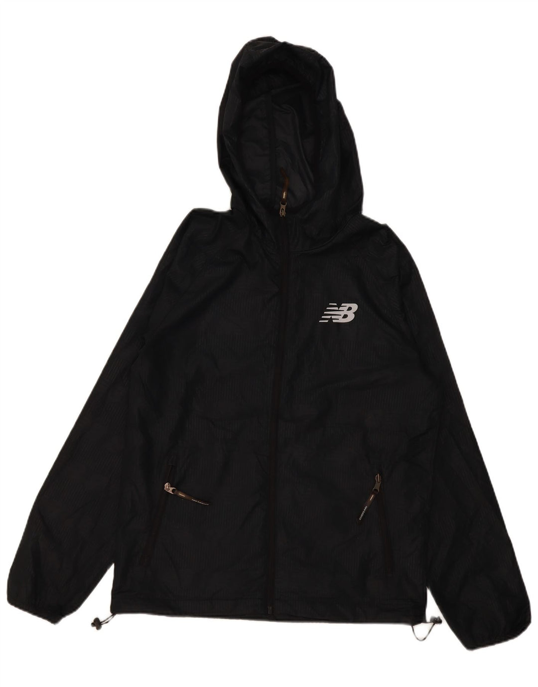 Мужская дождевик с капюшоном New Balance UK 36, маленький черный полиэстер