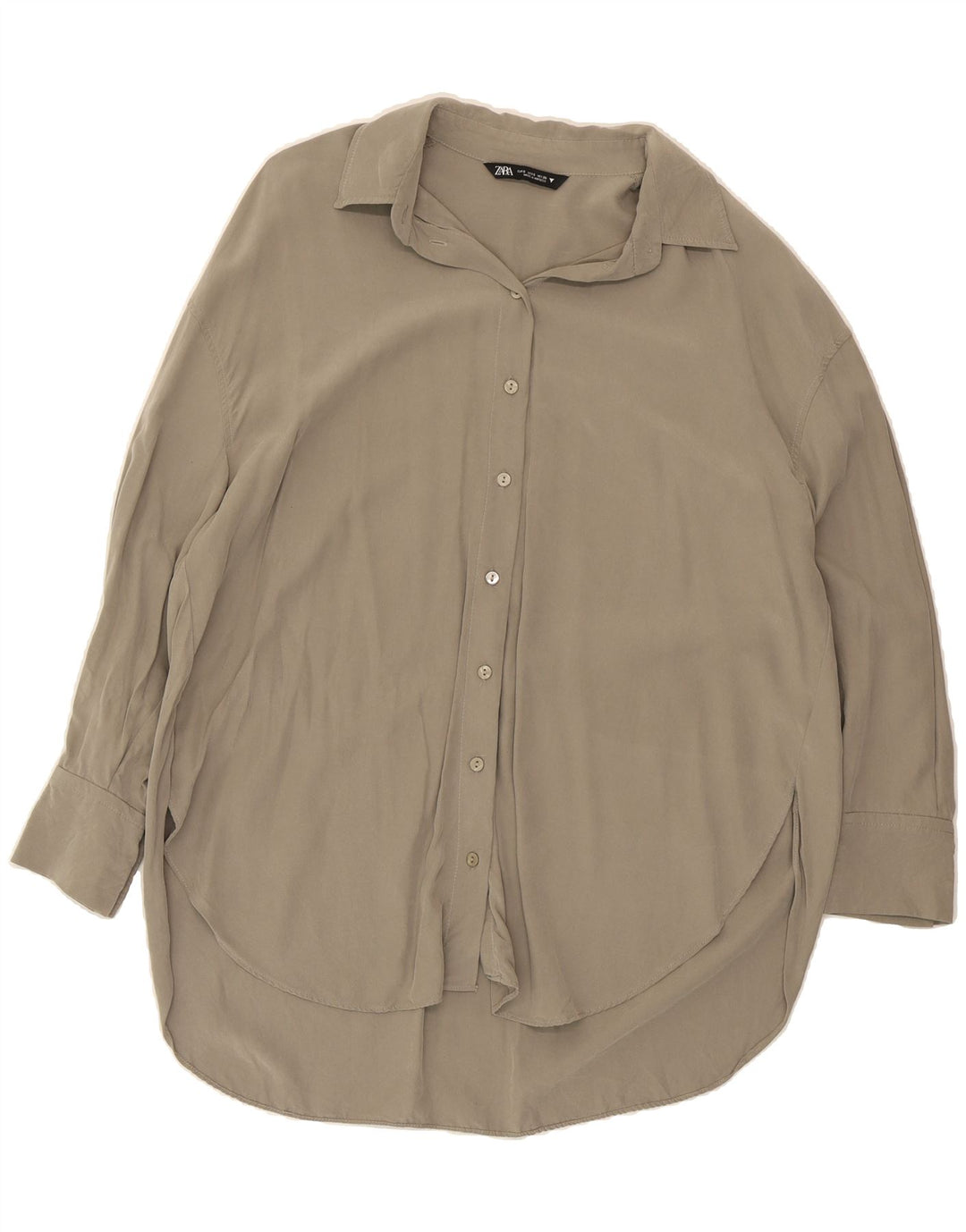 ZARA Womens Oversized Shirt Dress UK 10 Small Grey Modal Vintage Zara and Second-Hand Zara from Messina Hembry 