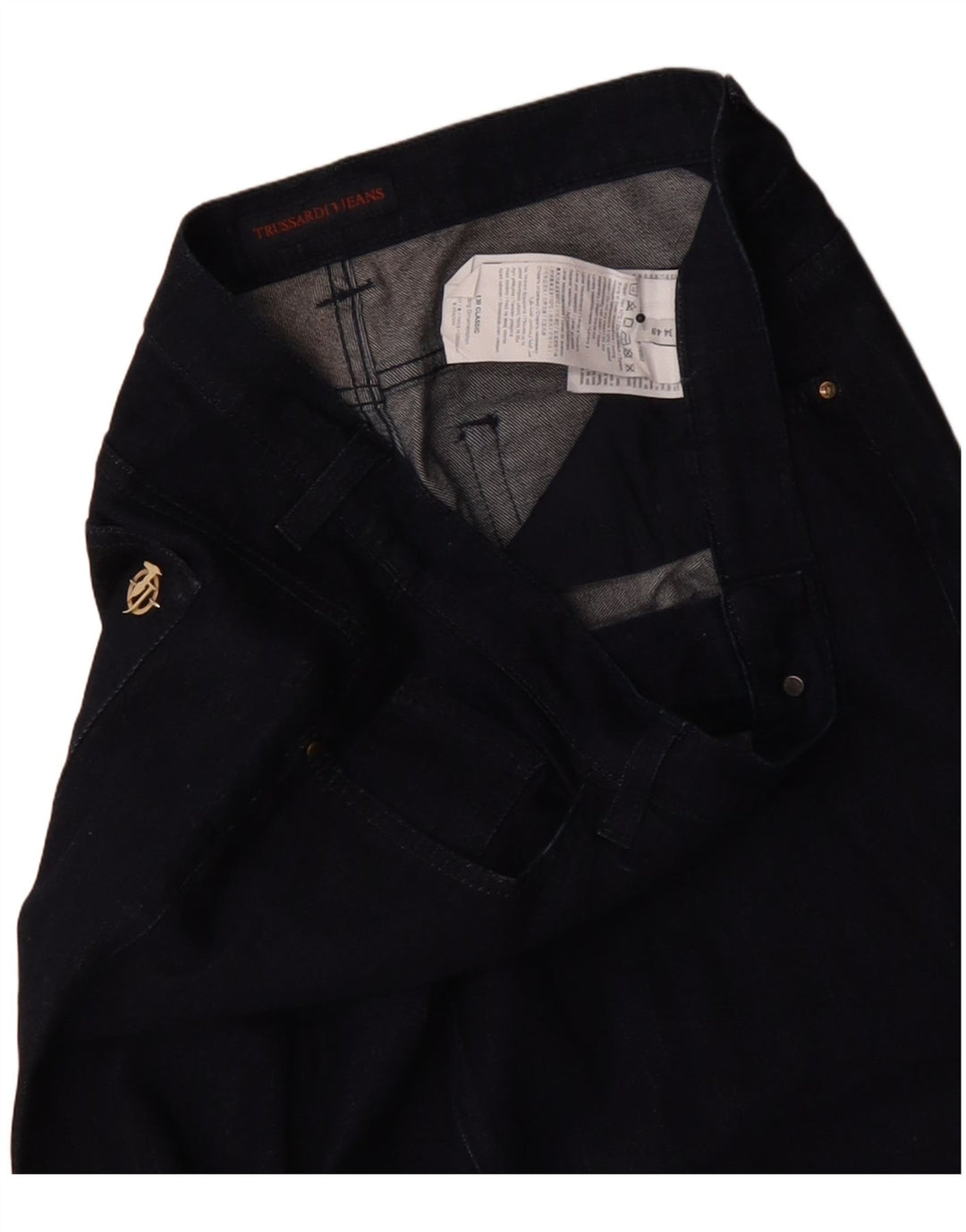 Женские прямые джинсы Trussardi IT 48 XL W34 L28 Темно-синий полиэстер