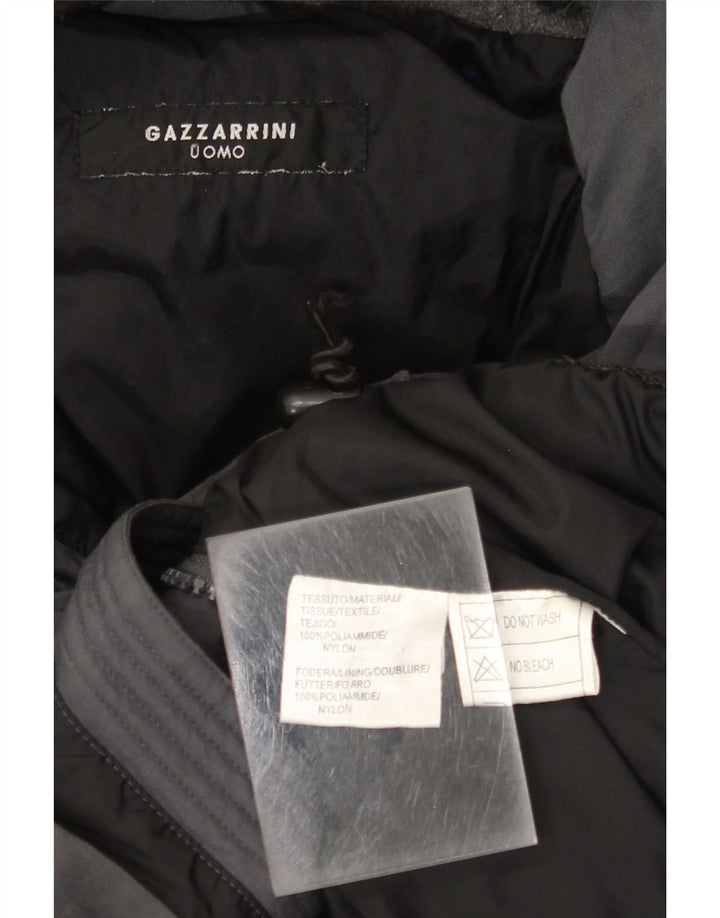 Gazzarrini Мужское стеганое пальто с капюшоном UK 42 XL Черный Полиамид