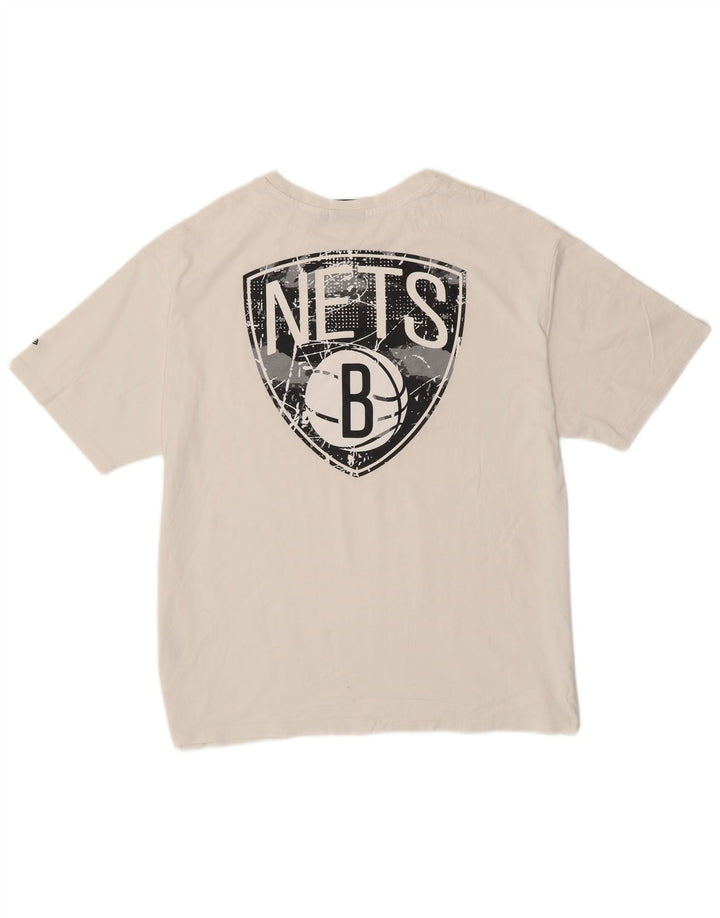 Мужская футболка с рисунком New Era Brooklyn Nets, большая белая