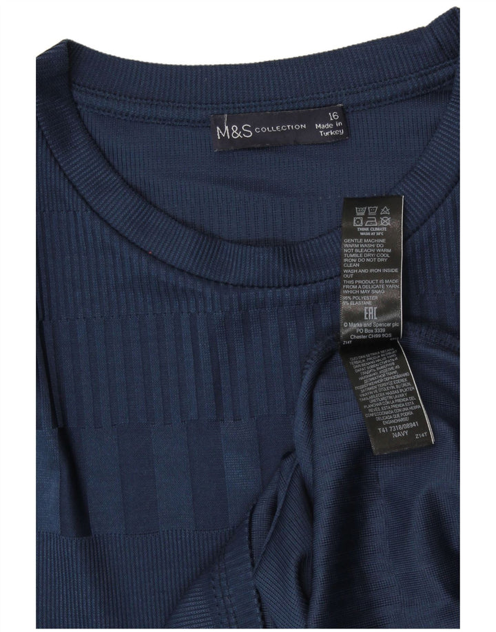 Женская футболка MARKS & SPENCER Top UK 16, большой полиэстер в темно-синюю полоску