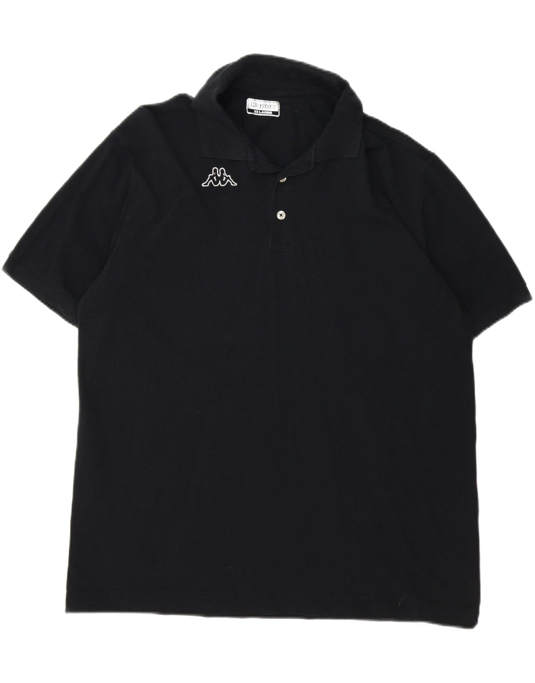 KAPPA Mens Graphic Polo Shirt 2XL Black Vintage Kappa and Second-Hand Kappa from Messina Hembry 