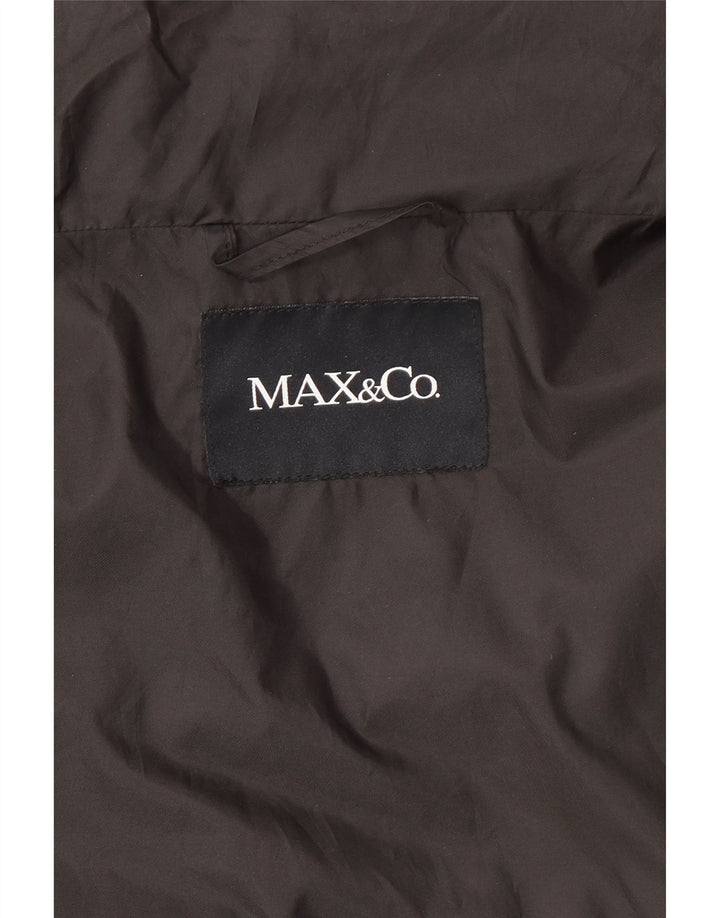 Женская стеганая куртка с коротким рукавом Max & Co. UK 12, средний черный полиэстер