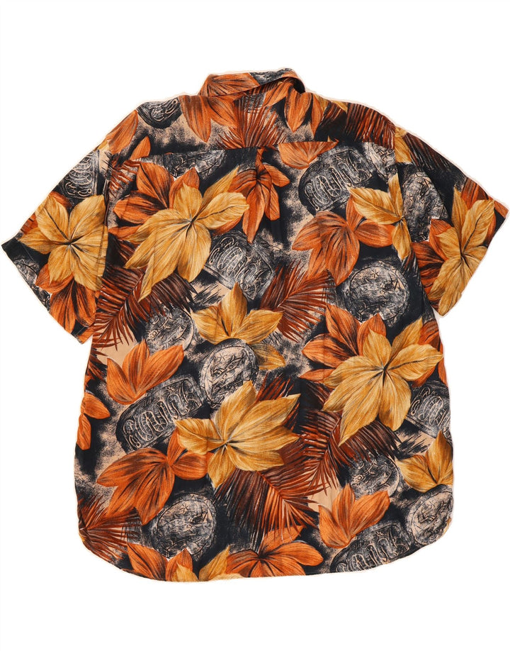 VINTAGE Mens Short Sleeve Shirt Large Multicoloured Floral Vintage Vintage and Second-Hand Vintage from Messina Hembry 
