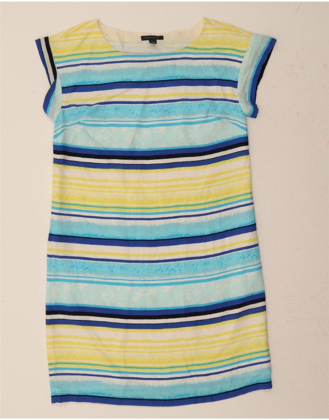 TOMMY HILFIGER Womens Sheath Dress UK 14 Medium Multicoloured Striped Vintage Tommy Hilfiger and Second-Hand Tommy Hilfiger from Messina Hembry 