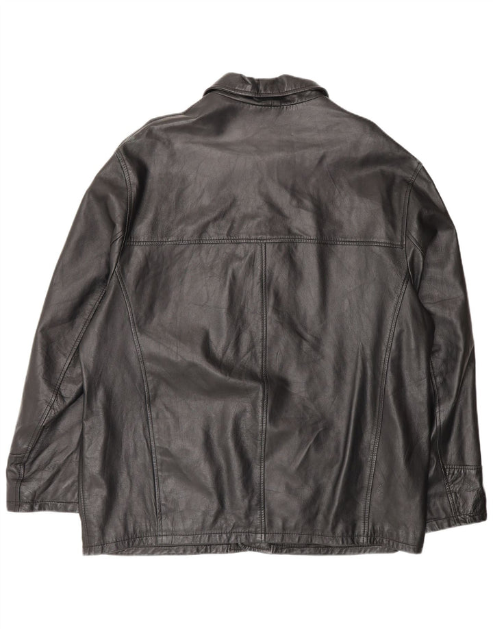 Мужская кожаная куртка B.ONE UK 42 XL, черная кожа