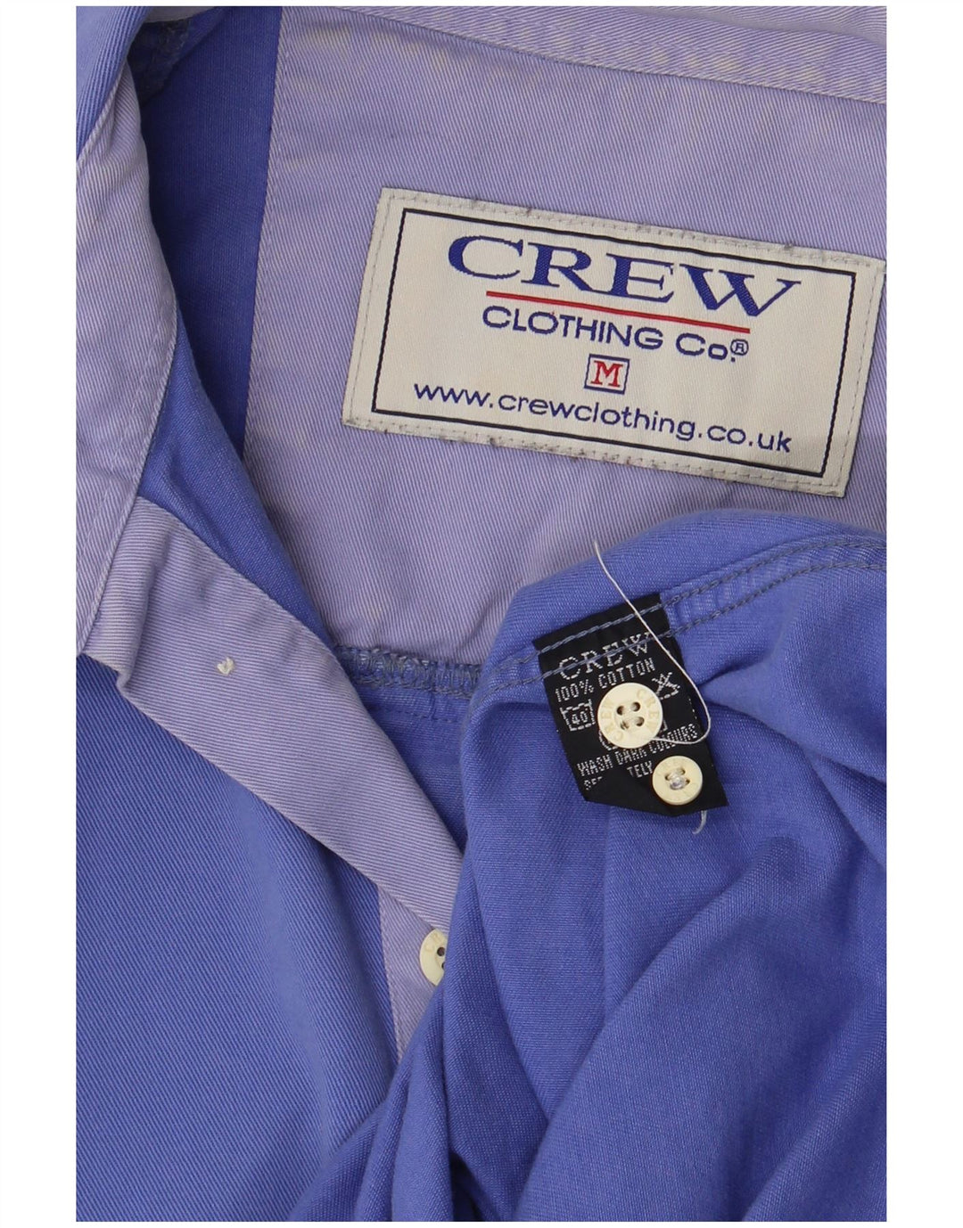 Crew Clothing Мужская пуловерная рубашка среднего синего цвета из хлопка