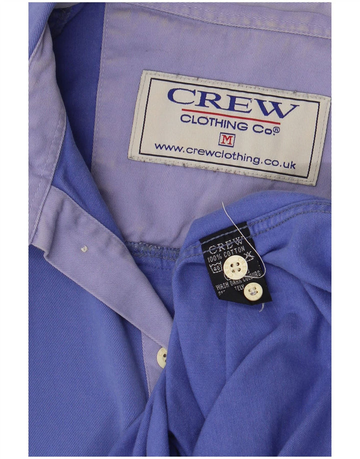 Crew Clothing Мужская пуловерная рубашка среднего синего цвета из хлопка