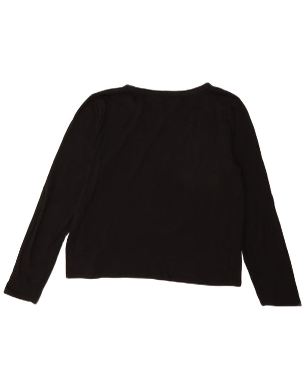 Женский топ Zara с длинным рукавом UK 18 XL, черный хлопок