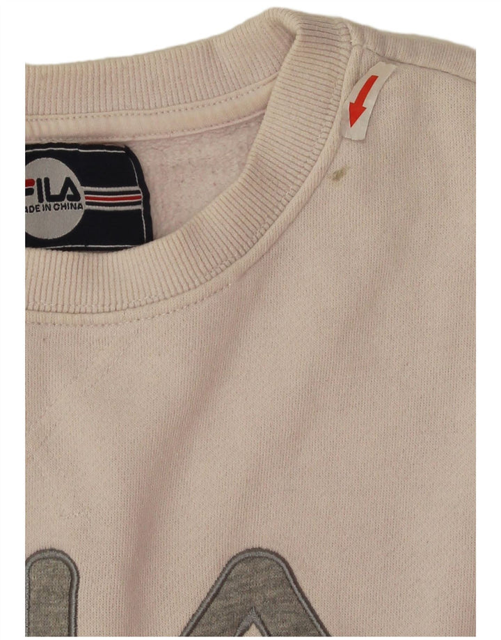 Женский укороченный джемпер оверсайз Fila UK 16, большой Off White