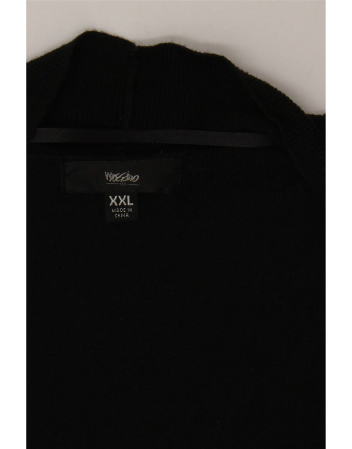 MOSSIMO Womens Longline Open Cardigan Sweater UK 20 2XL Black Nylon Vintage Mossimo and Second-Hand Mossimo from Messina Hembry 