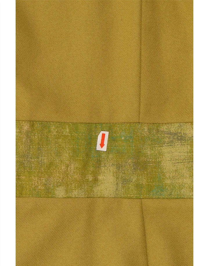 Винтажное женское платье прямого кроя с длинными рукавами, Великобритания 12, средний зеленый цвет