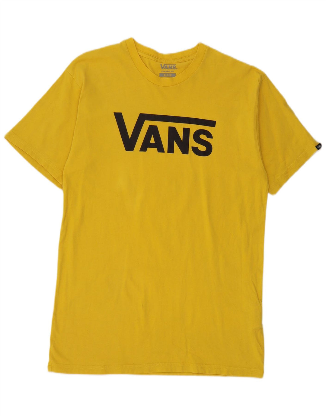 Мужская футболка классического кроя с рисунком Vans, хлопковый топ среднего желтого цвета