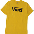 Мужская футболка классического кроя с рисунком Vans, хлопковый топ среднего желтого цвета