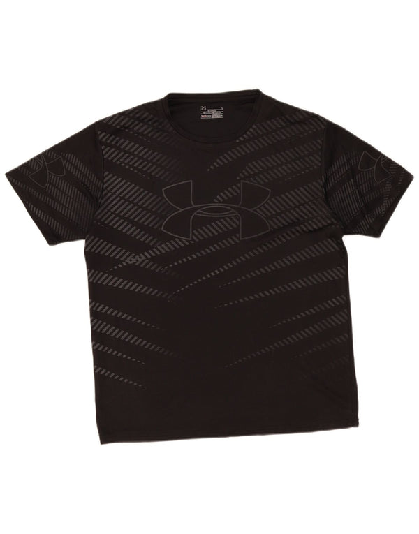Женская футболка с рисунком Under Armour Heat Gear Top UK 16, большая черная полоска