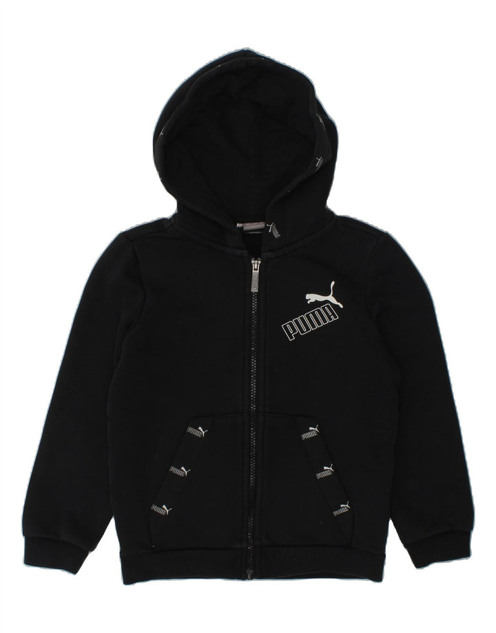 PUMA Boys Graphic Zip Hoodie Sweater 7-8 Years Black | Vintage Puma | Thrift | Second-Hand Puma | Used Clothing | Messina Hembry 
