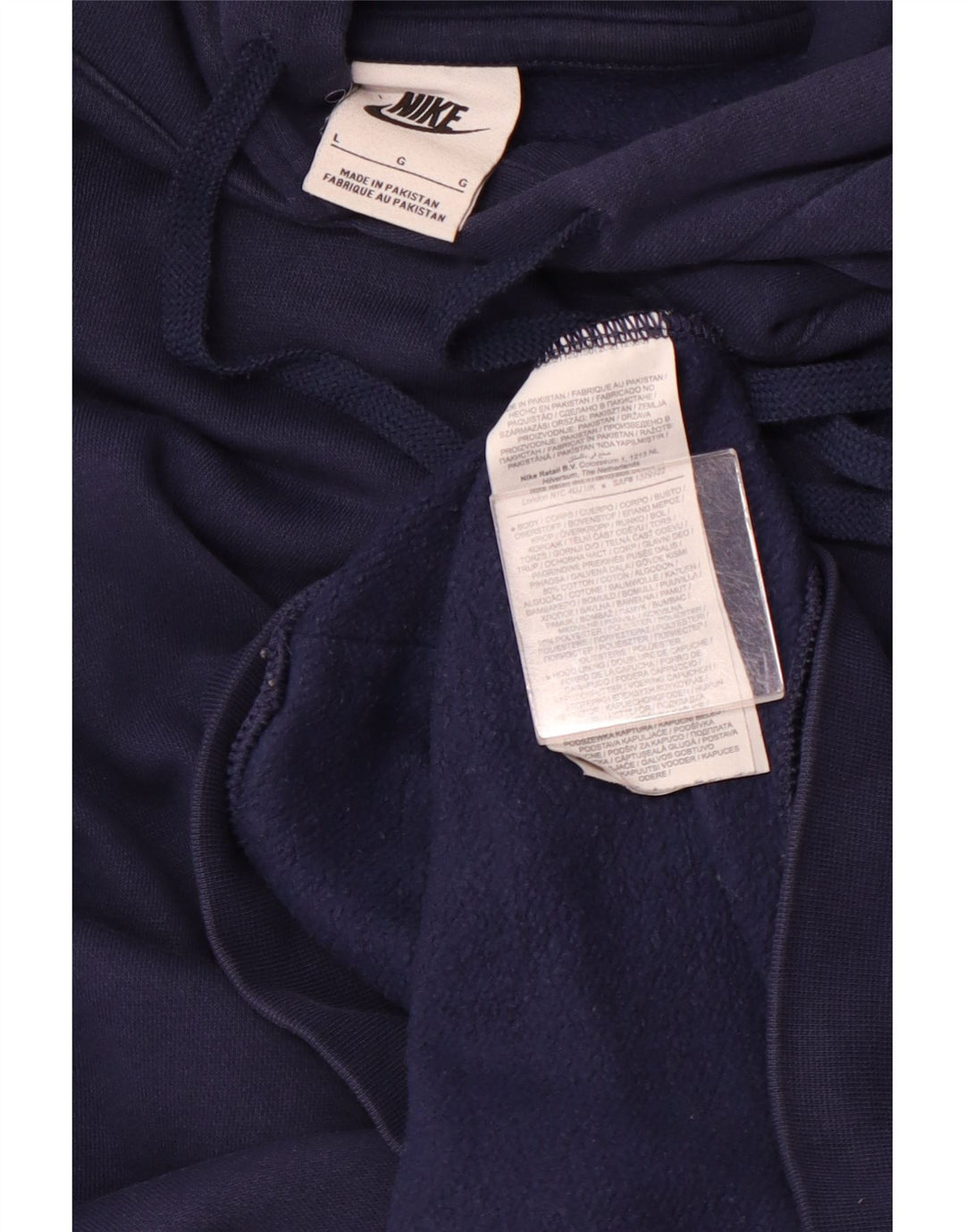 Мужской джемпер с капюшоном с графическим рисунком Nike, большой размер, темно-синий, хлопок