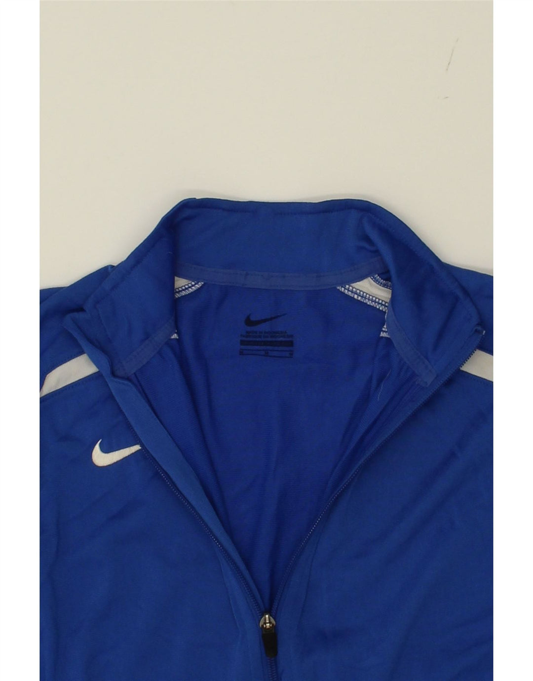 NIKE Womens Tracksuit Top Jacket UK 14 Medium Blue Colourblock Polyester Vintage Nike and Second-Hand Nike from Messina Hembry 