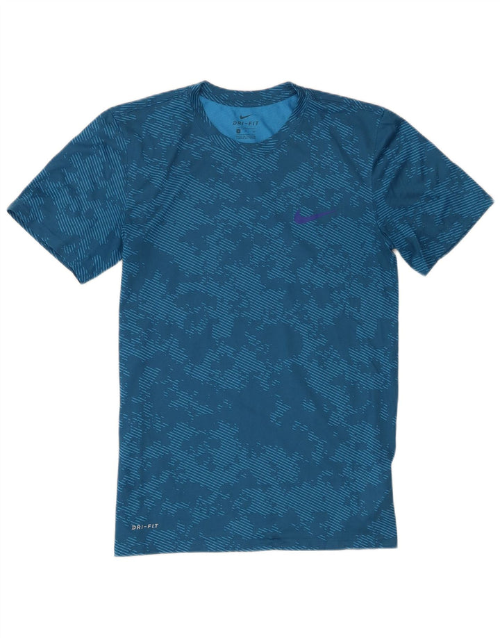 Мужская футболка Nike Dri Fit, маленький синий камуфляжный полиэстер