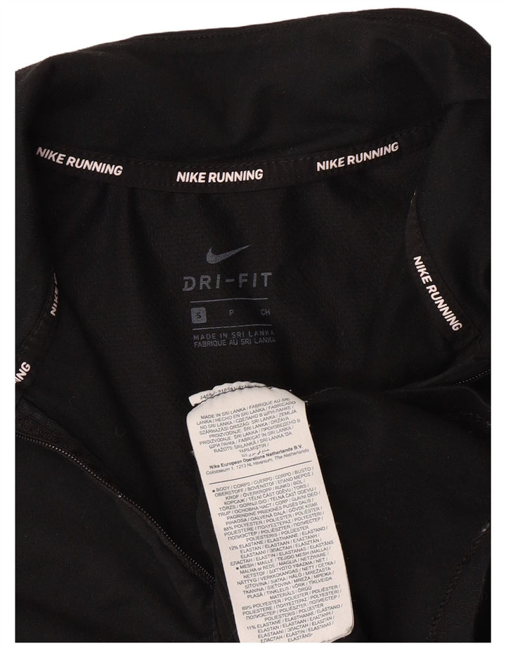 Женский пуловер с воротником на молнии NIKE Dri Fit UK 10, маленький черный цвет