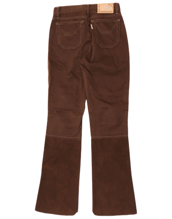 Jeckerson Womens Bootcut Casual Trousers W26 L32 Brown Cotton