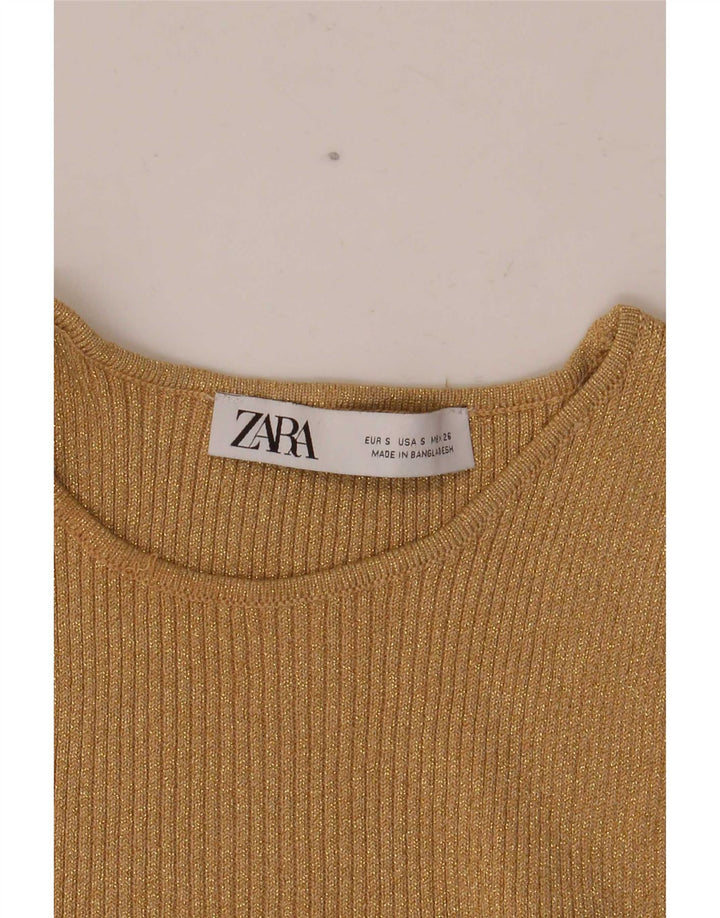 Женский укороченный жилет Zara UK 8, маленький бежевый