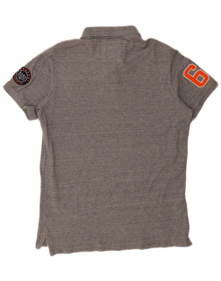 Мужская рубашка-поло с рисунком Superdry 2XL, серая, хлопок