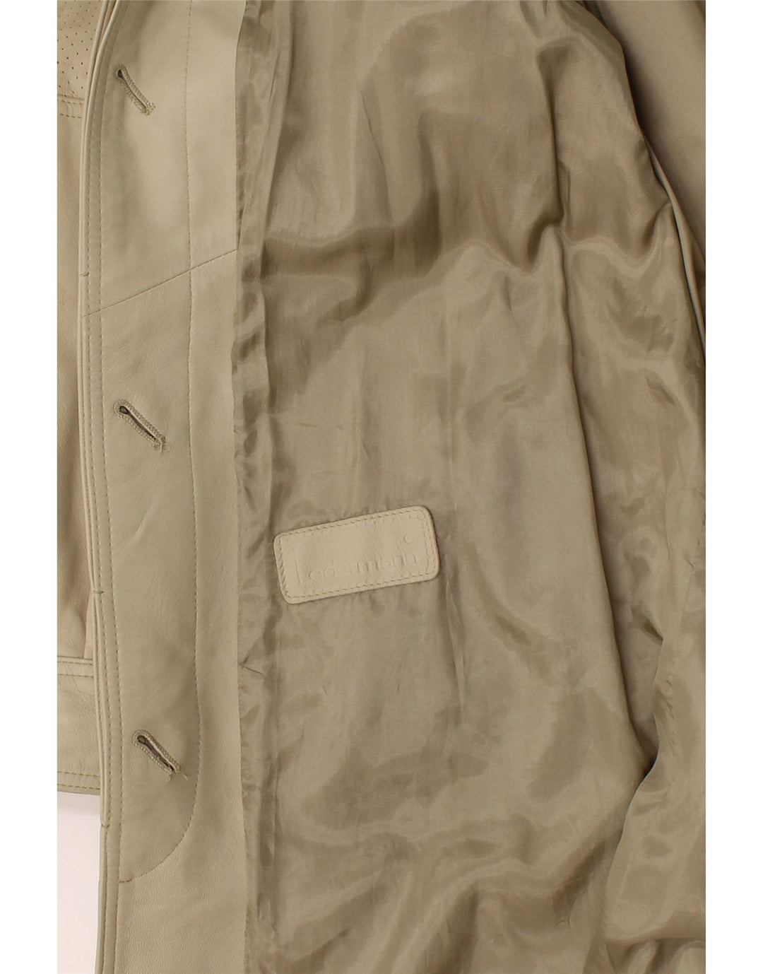 ВИНТАЖНОЕ Женское кожаное пальто UK 18 XL Бежевое