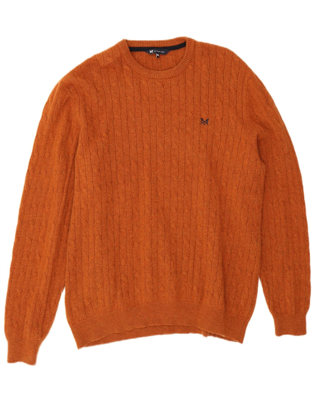 Crew Clothing Мужской джемпер с круглым вырезом, свитер 2XL, коричневый из овечьей шерсти