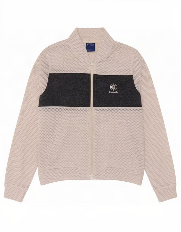 Женский спортивный костюм Reebok, верхняя куртка UK 4/6 XS, белый полиэстер с цветными блоками