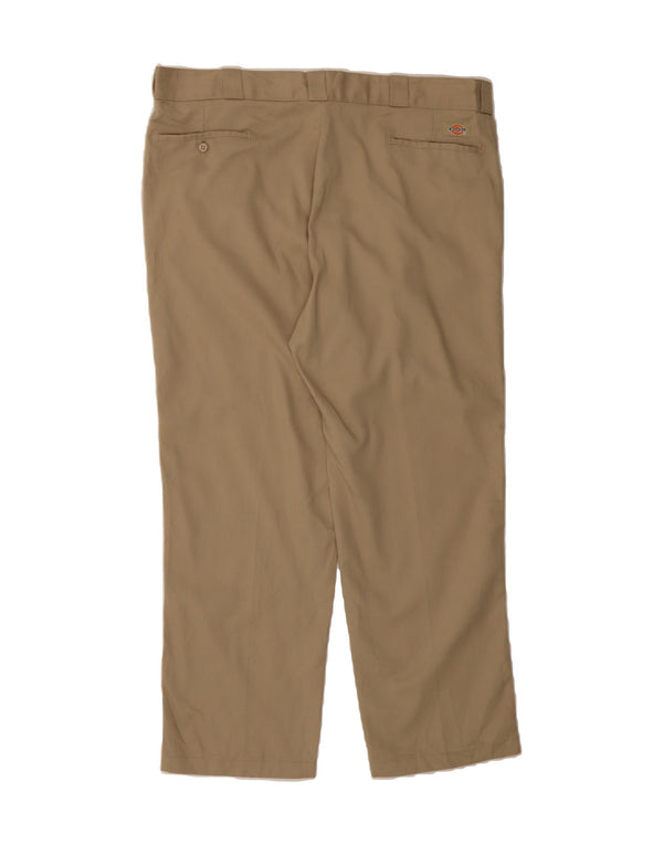 DICKIES Mens Flex Straight Chino Trousers W41 L30 Beige Polyester