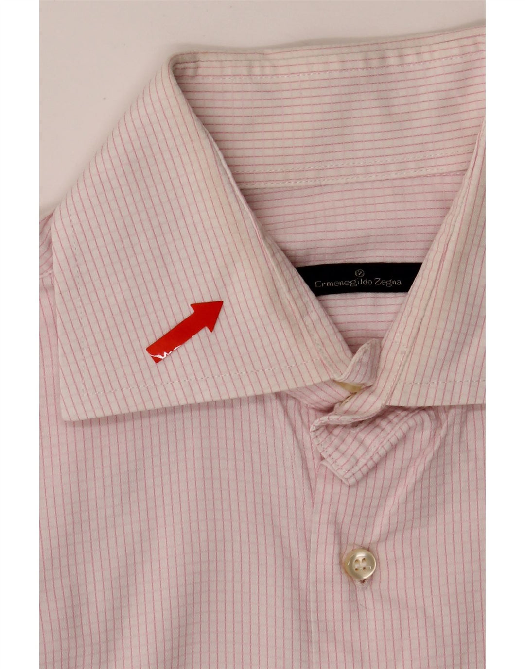 ERMENEGILDO ZEGNA Mens Shirt Medium Pink Check Cotton Vintage Ermenegildo Zegna and Second-Hand Ermenegildo Zegna from Messina Hembry 