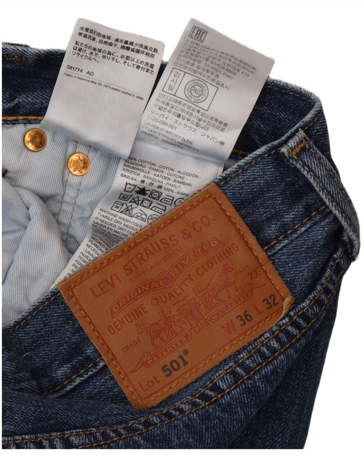Мужские прямые джинсы Levi's 501 W36 L32 синие, хлопок