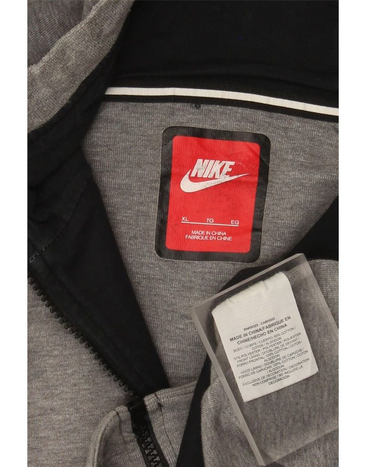 Мужской свитер с капюшоном на молнии Nike XL, серый хлопок