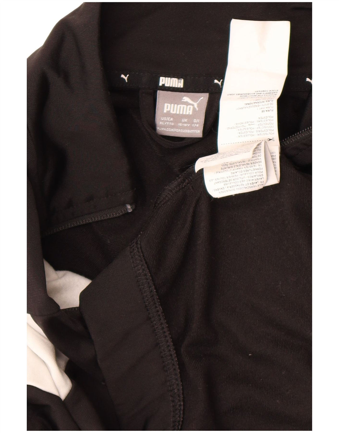 Спортивный костюм Puma для мальчиков, верхняя куртка 15–16 лет, черный полиэстер с цветными блоками